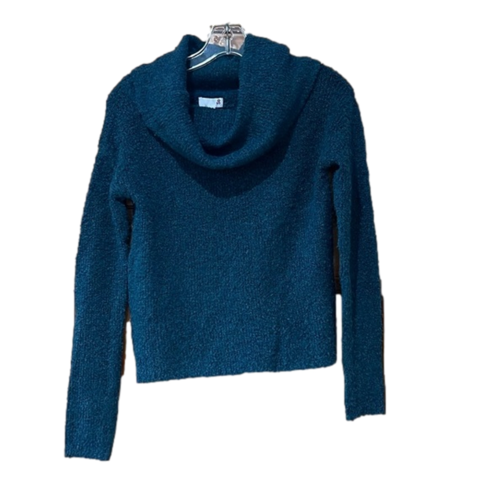 SO Beyond Navy Boucle Cowl Neck Pullover Sweater XS NWT